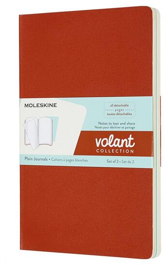 Couverture du livre « Cahier volant grand format blanc orange-bleu 2 exemplaires » de  aux éditions Moleskine