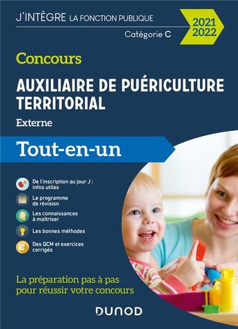 Couverture du livre « Concours auxiliaire de puériculture territorial ; externe ; tout-en-un (édition 2021/2022) » de Odile Meyer et Marie-Helene Hurtig et Frederic Perrier et Nathalie Assouly-Brun et An Platteeuw aux éditions Dunod