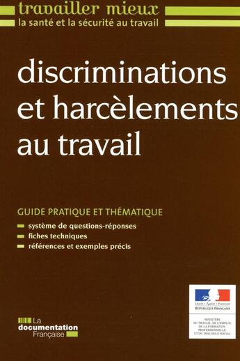 Couverture du livre « Discriminations et harcèlements au travail » de  aux éditions Documentation Francaise