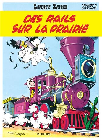 Couverture du livre « Lucky Luke Tome 9 : des rails sur la prairie » de Rene Goscinny et Morris aux éditions Dupuis