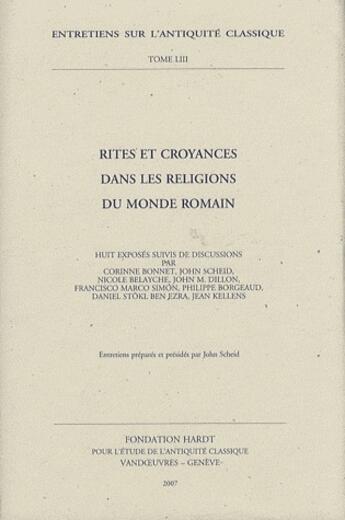 Couverture du livre « Rites et croyances dans les religions du monde romain » de  aux éditions Hardt