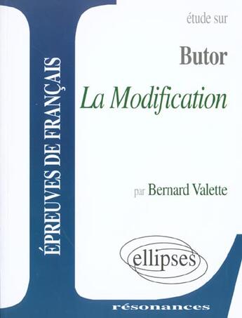 Couverture du livre « Butor, la modification » de Valette aux éditions Ellipses Marketing