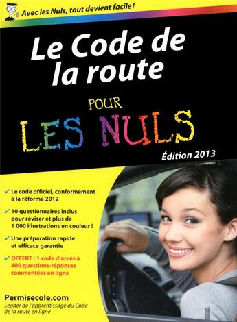 Couverture du livre « Le code de la route pour les nuls (édition 2013) » de  aux éditions First