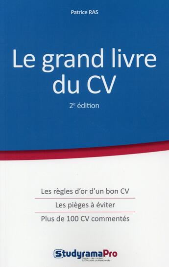 Couverture du livre « Le grand livre du CV » de Patrice Ras aux éditions Studyrama