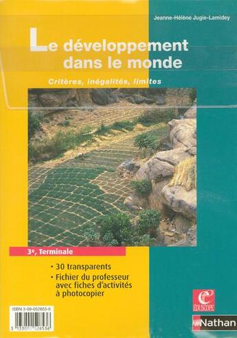 Couverture du livre « Transp Develop Dans Le Monde » de Jugie-Lamidey J-H. aux éditions Eduscope