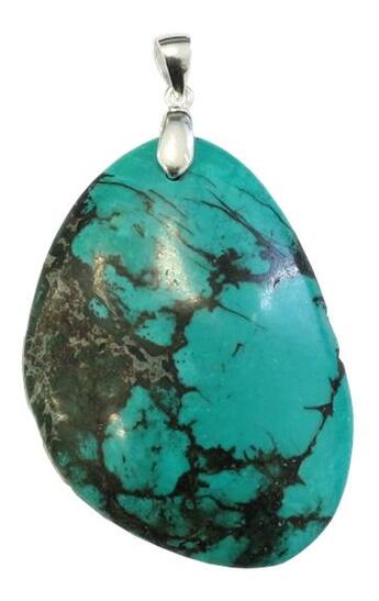 Couverture du livre « Pendentif turquoise naturelle du tibet - forme libre - 7 a 10 grammes » de  aux éditions Dg-exodif