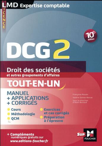 Couverture du livre « DCG 2 ; droit des societes et autres groupements d'affaires ; manuel et applications (10e édition) » de Valerie Gomez-Bassac aux éditions Foucher