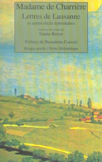 Couverture du livre « Lettres de lausanne » de Madame De Charriere aux éditions Rivages