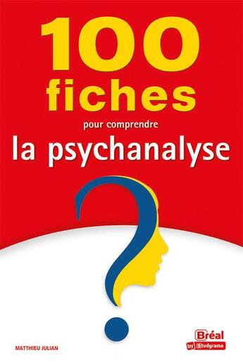 Couverture du livre « 100 fiches pour comprendre la psychanalyse » de Matthieu Julian aux éditions Breal