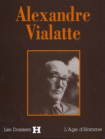 Couverture du livre « Alexandre vialatte » de  aux éditions L'age D'homme