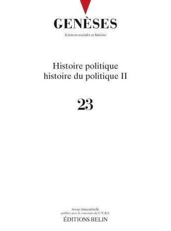 Couverture du livre « Geneses n 23 » de  aux éditions Belin