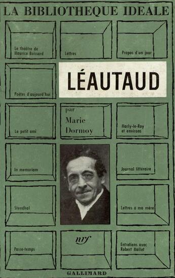 Couverture du livre « Leautaud » de Marie Dormoy aux éditions Gallimard