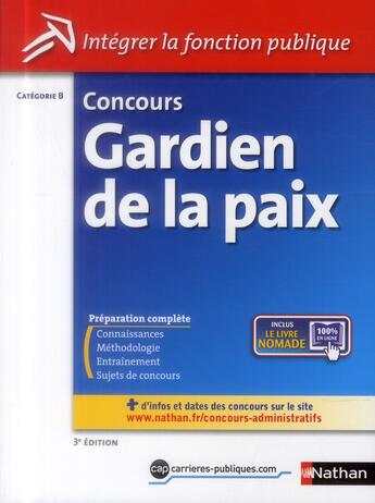 Couverture du livre « Concours gardien de la paix ; catégorie B » de Loic Valentin et Morad Mekbel aux éditions Nathan