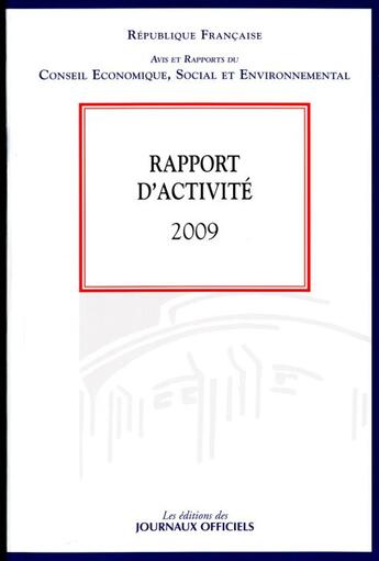 Couverture du livre « Rapport d'activité 2009 » de  aux éditions Documentation Francaise