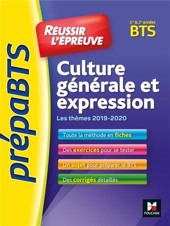 Couverture du livre « PREPABTS ; réussir l'épreuve ; culture générale et expression ; tous BTS ; révision et entraînement » de Thierry Mellarede aux éditions Foucher