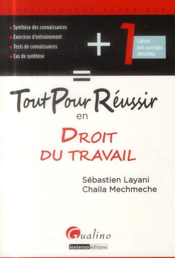 Couverture du livre « Tout pour réussir en droit du travail » de Meghraoui Kada aux éditions Gualino