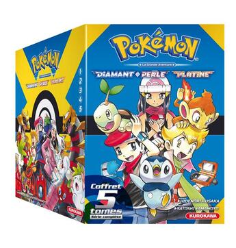 Couverture du livre « Pokémon ; la grande aventure - Diamant Perle Platine : coffret Tomes 1 à 5 » de Hidenori Kusaka et Satoshi Yamamoto aux éditions Kurokawa