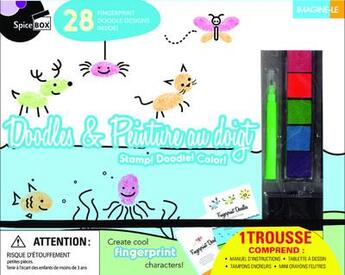 Couverture du livre « Doodles et peinture au doigt - tamponne ! griffonne ! colorie ! » de  aux éditions White Star Kids