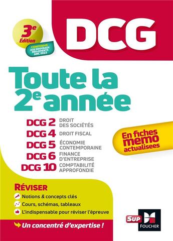 Couverture du livre « DCG - Toute la 2e année du DCG 2, 4, 5, 6, 10 en fiches - 2024 - Révision 2024-2025 » de Destours/Guyvarc'H aux éditions Foucher