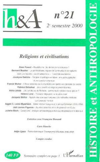 Couverture du livre « Religions et civilisations » de  aux éditions Editions L'harmattan