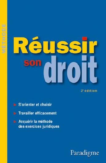 Couverture du livre « Réussir son droit (3e édition) » de  aux éditions Larcier