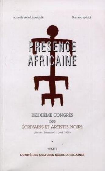 Couverture du livre « Deuxieme Congres Des Ecrivains Et Artistes Noirs T.1 » de  aux éditions Presence Africaine