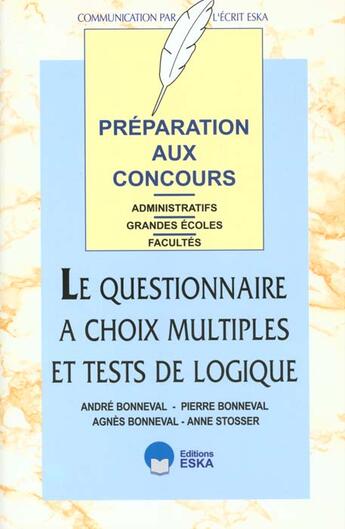 Couverture du livre « Questionnaire choix multiples » de Ass Inst Pro aux éditions Eska