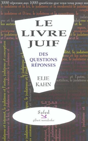 Couverture du livre « Le Livre Juif Des Questions Reponses » de Elie Kahn aux éditions Safed