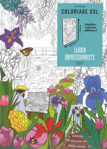 Couverture du livre « Coloriage XXL ; jardin impressionniste » de Julie Terrazzoni aux éditions Hachette Pratique