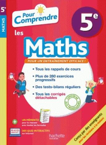 Couverture du livre « Pour comprendre maths 5e » de Philippe Rousseau aux éditions Hachette Education