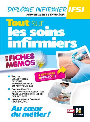 Couverture du livre « Tout sur les soins infirmiers en fiches mémos (2e édition) » de Kamel Abbadi et Celine Huriez et Lydia Joue et Christiane Joffin et Anne-Sophie Guelou aux éditions Foucher