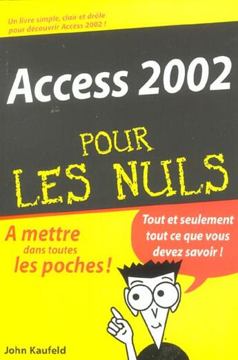 Couverture du livre « Access 2002 » de J Kaufeld aux éditions First Interactive