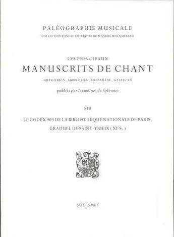 Couverture du livre « Paris bnf lat 903 » de Principaux Manuscrit aux éditions Solesmes