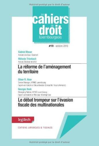 Couverture du livre « LES CAHIERS DU DROIT LUXEMBOURGEOIS » de Divers aux éditions Legitech