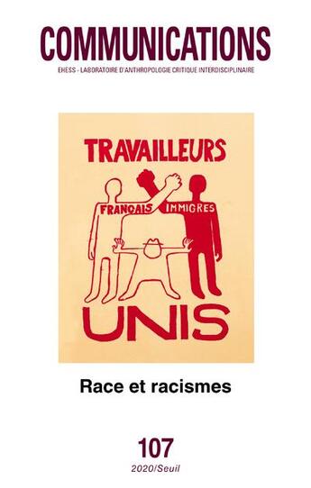 Couverture du livre « Communications - numero 107 race et racismes » de  aux éditions Seuil