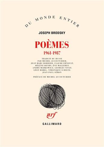 Couverture du livre « Poemes (1961-1987) » de Joseph Brodsky aux éditions Gallimard