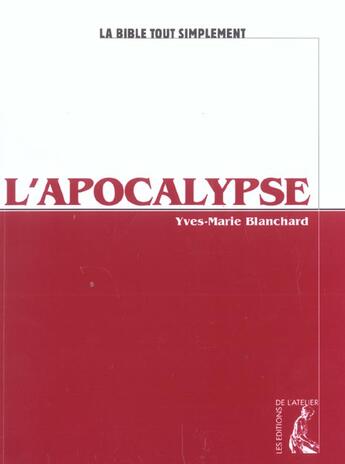 Couverture du livre « Apocalypse » de Blanchard Ym aux éditions Editions De L'atelier