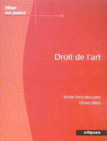 Couverture du livre « Droit de l'art » de Ferry-Maccario aux éditions Ellipses