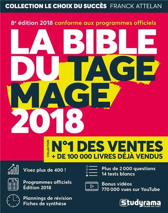 Couverture du livre « La bible du TAGE MAGE (édition 2018) » de Attelan Franck aux éditions Studyrama