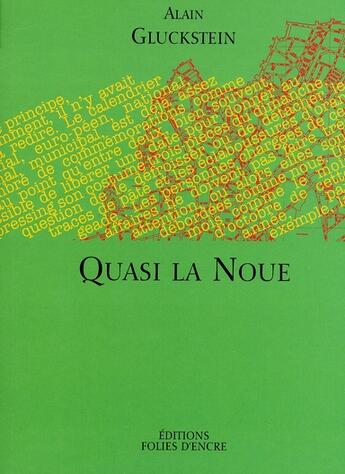 Couverture du livre « Quasi La Noue » de Gluckstein A aux éditions Folies D'encre