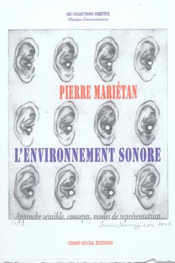 Couverture du livre « L'environnement sonore » de Pierre Marietan aux éditions Matrice