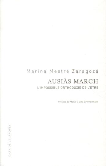 Couverture du livre « Ausias march » de Mestre Zaragoza aux éditions Casa De Velazquez