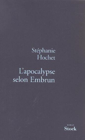 Couverture du livre « L APOCALYPSE SELON EMBRUN » de Stéphanie Hochet aux éditions Stock