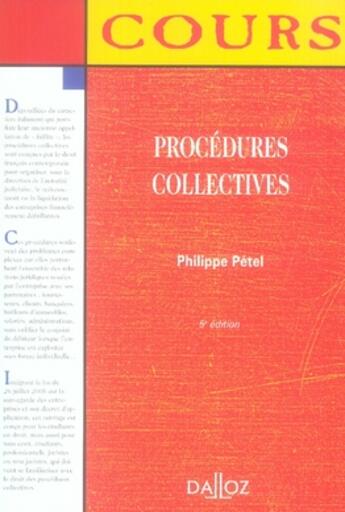 Couverture du livre « Procédures collectives (5e édition) » de Philippe Petel aux éditions Dalloz