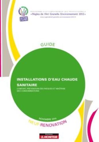 Couverture du livre « Installations d'eau chaude sanitaire - neuf-rénovation » de  aux éditions Le Moniteur