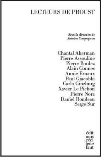Couverture du livre « Lire et relire Proust » de  aux éditions Cecile Defaut