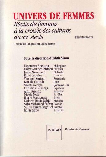 Couverture du livre « Univers de femmes » de Edith Sizoo aux éditions Indigo Cote Femmes