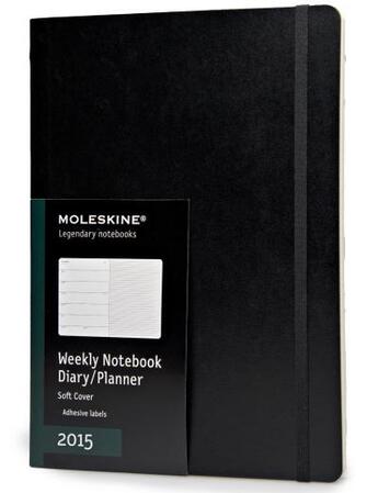 Couverture du livre « Agenda semainier-carnet 2015 très grand format noir couverture souple » de Moleskine aux éditions Moleskine Papet