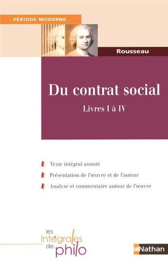 Couverture du livre « Int phil 24 du contrat social » de Rousseau/Braunstein aux éditions Nathan