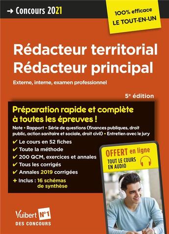 Couverture du livre « Concours rédacteur territorial et rédacteur principal - categorie B - préparation rapide et complète » de Pierre-Brice Lebrun et Pascal Lepretre et Fabienne Geninasca aux éditions Vuibert